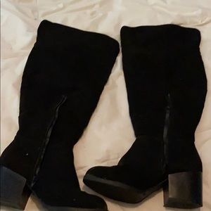 Over the knee suede boots